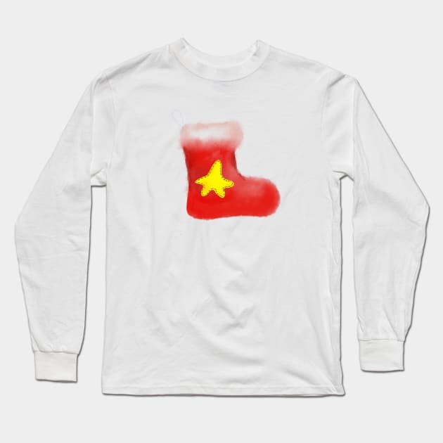 Christmas Stocking Long Sleeve T-Shirt by Ljuko